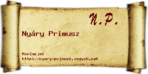 Nyáry Primusz névjegykártya