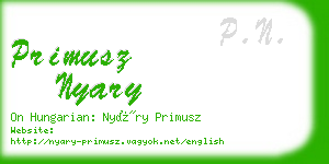 primusz nyary business card